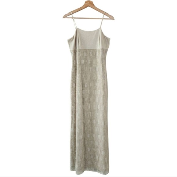 Reggio Neutral Gold Grometric Y2K Maxi Dress womens size 6 - Picture 1 of 7